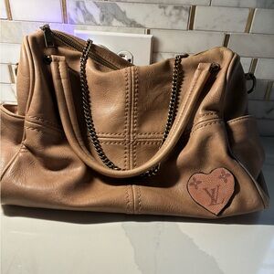 Customer designer slouchy duffle bag speedy style with long chain